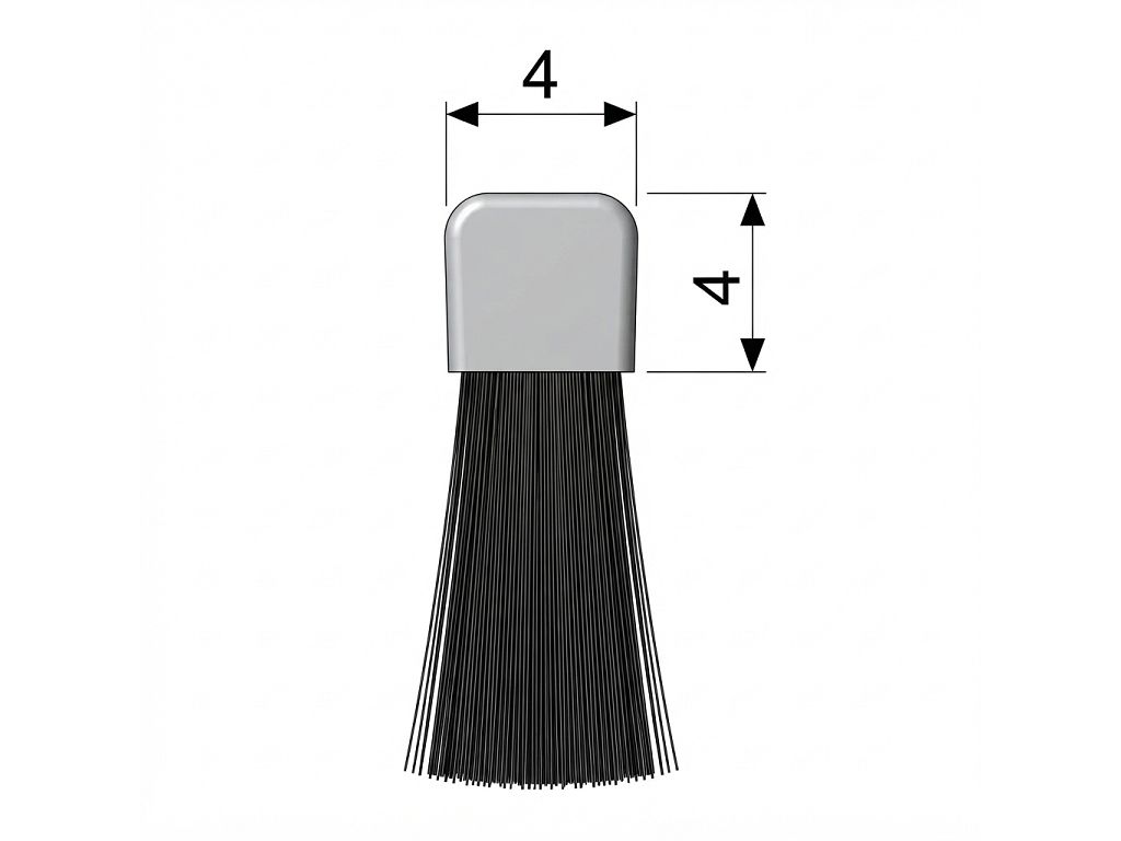 Spazzola Nera per Profilo Profix Polipropilene Testata Zincata mm.4x4 Lunghezza mm.3000 varie altezze  Domatic - immagine 3
